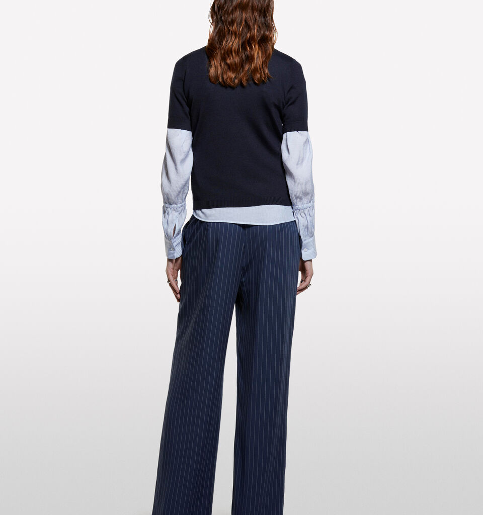 Maglia blu scuro a mezze maniche - maglie collo alto da donna - Blu Scuro | Sisley image number 2